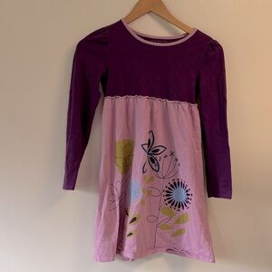 LL bean girls sz 8 Purple and lavender Long Sleeve cotton Dress